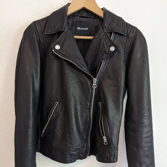 Madewell Washed Leather Motorcycle Jacket - Picture 2 of 8